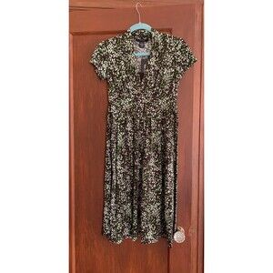 New! Style & Co. short sleeve dress, brown, green, cream,  size Petite